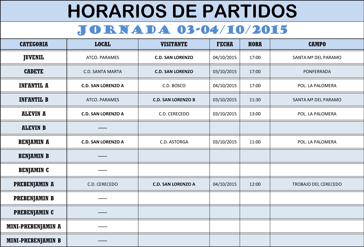 Horarios 1 jornada liga Horarios 1 jornada liga