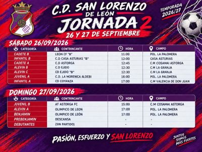HORARIOS JORNADA 2 2026/27